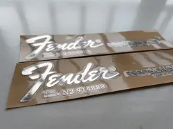 2PCS FENDER PRECISION BASS GUITAR HEADSTOCK SELF-ADHESIVE METAL STICKER SILVER