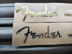 2PCS BOLD FENDER PRECISION BASS GUITAR HEADSTOCK SELF-ADHESIVE METAL STICKER S+G