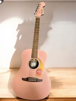 FENDER MALIBU PLAYER ACOUSTIC GUITAR PINK W/ CASE