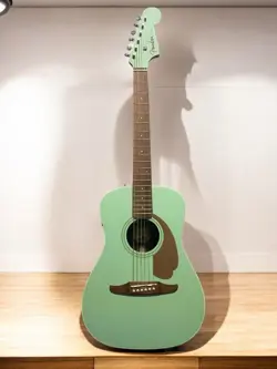 FENDER MALIBU PLAYER ACOUSTIC-ELECTRIC GUITAR SURF GREEN W/ SOFT CASE