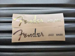2PCS FENDER JAZZ BASS GUITAR HEADSTOCK SELF-ADHESIVE METAL STICKER SILVER+GOLDEN