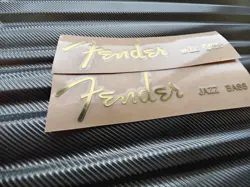 2PCS NECK HEADSTOCK SELF-ADHESIVE METAL STICKER FOR FENDER JAZZ BASS GUITAR GOLD