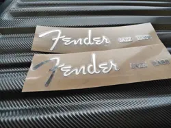 2PCS HEADSTOCK SELF-ADHESIVE METAL STICKERS FOR FENDER JAZZ BASS GUITAR SILVER