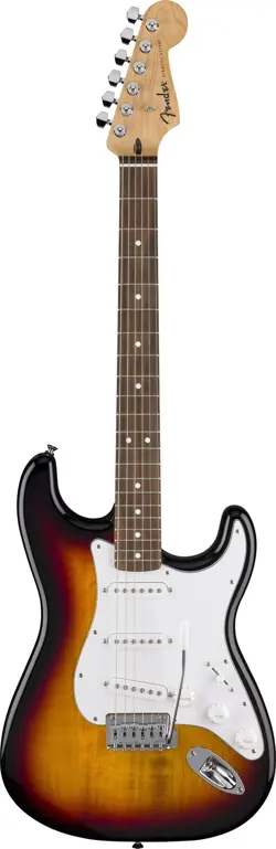NEW! FENDER STANDARD STRATOCASTER, LAUREL FB, WHITE PICKGUARD, 3-COLOR SUNBURST