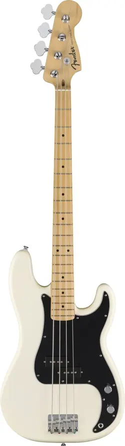NEW! FENDER STANDARD PRECISION BASS, MAPLE FB, BLACK PICKGUARD, OLYMPIC WHITE