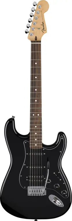 NEW! FENDER STANDARD STRATOCASTER HSS, LAUREL FB, BLACK PICKGUARD, BLACK