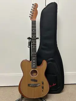 FENDER AMERICAN ACOUSTASONIC TELECASTER ACOUSTIC ELECTRIC GUITAR - SONIC GRAY