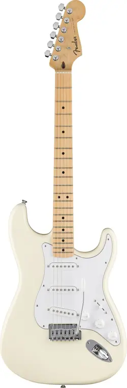 NEW! FENDER STANDARD STRATOCASTER, MAPLE FB, WHITE PICKGUARD, OLYMPIC WHITE