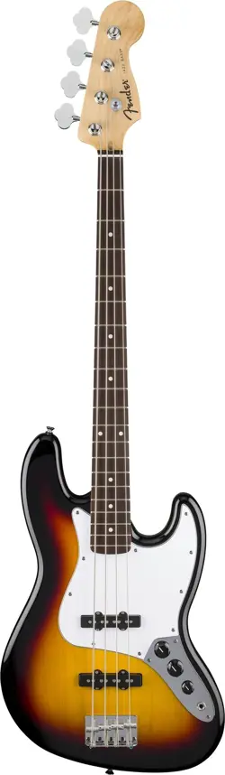 NEW! FENDER STANDARD JAZZ BASS, LAUREL FB, WHITE PICKGUARD, 3-COLOR SUNBURST