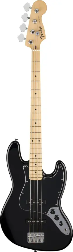 NEW! FENDER STANDARD JAZZ BASS, MAPLE FB, BLACK PICKGUARD, BLACK