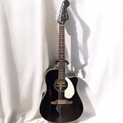 FENDER SONORAN SCE BLACK ACOUSTIC-ELECTRIC GUITAR WITH FISHMAN PICKUP, USED