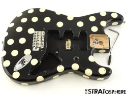 FENDER BUDDY GUY STRATOCASTER STRAT BODY & HARDWARE, GUITAR BLACK POLKA DOT.