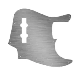 PICKGUARD FOR FENDER MADE IN MEXICO JAZZ BASS 4 STR FAUX BRUSHED SILVER