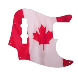 PICKGUARD FOR FENDER MADE IN MEXICO JAZZ BASS 4 STR CANADIAN FLAG