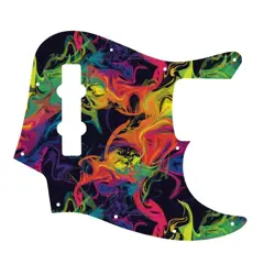 PICKGUARD FOR FENDER MADE IN MEXICO JAZZ BASS 4 STR RAINBOW SWIRL