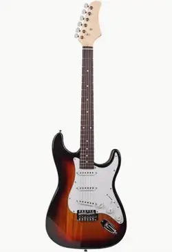 ROSEWOOD FINGERBOARD ELECTRIC GUITAR BLACK W/ WHITE