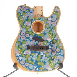 FENDER AMERICAN ACOUSTASONIC TELECASTER BODY BLUE FLOWER CRACKED TOP