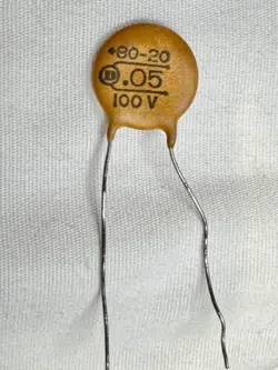 VINTAGE CIRCLE D CERAMIC DISC CAPACITOR .05UF