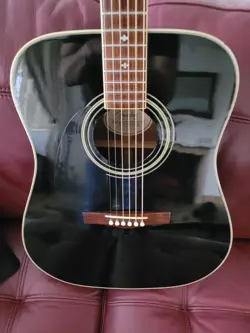 LEFT-HANDED FENDER ACOUSTIC GUITAR DG-16LH BLACK.