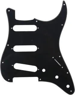 11 HOLE STRAT GUITAR PICKGUARD FOR FENDER STRATOCASTER 1PLY BLACK