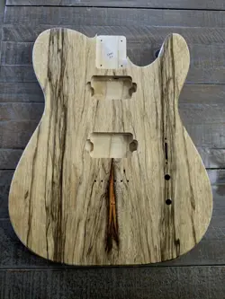 TELECASTER-STYLE GUITAR BODY, BLACK LIMBA, HH