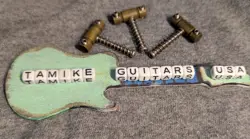  3 AGED RELIC BRASS SADDLES ,FOR VINTAGE STYLE 3 SADDLE TELECASTER BRIDGE PLATE