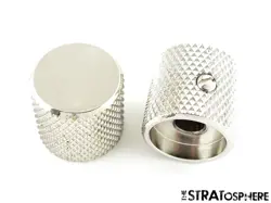 2 FENDER SQUIER 50S TELECASTER TELE GUITAR CONTROL KNOBS, BARREL KNOBS NICKEL,