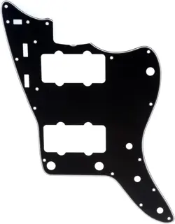 VINTAGE 13-HOLE 3PLY BLACK PICKGUARD FOR FENDER JAZZMASTER GUITAR