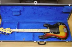 1978 MADE IN USA FENDER PRECISION BASS GUITAR SUNBURST W/ HARD CASE
