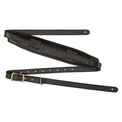 FENDER MUSTANG LEATHER SADDLE STRAP, BLACK