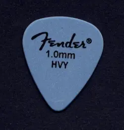 SIX (6) FENDER STANDARD MATTE DELRIN 1.0MM HVY GUITAR PICKS