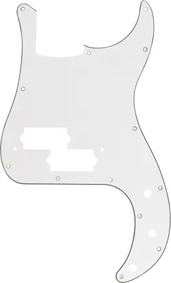 FENDER PRECISION BASS PICKGUARD, 13 HOLE, WHITE, 3-PLY