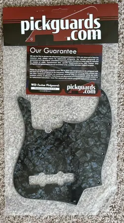 CUSTOM PICKGUARD FOR FENDER AMERICAN STANDARD JAZZ BASS #28BK BLACK PEARL