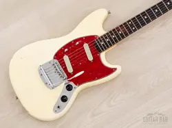 1965 FENDER MUSTANG VINTAGE OFFSET GUITAR OLYMPIC WHITE W/ CASE