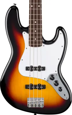 FENDER STANDARD JAZZ BASS 4-STRING BASS GUITAR, LAUREL FB, 3-COLOR SUNBURST