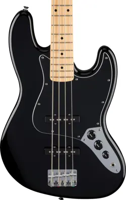 FENDER STANDARD JAZZ BASS 4-STRING BASS GUITAR, MAPLE FINGERBOARD, BLACK