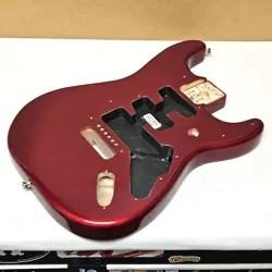 2014 FENDER ROADHOUSE STRAT ALDER BODY CANDY RED FOR ACTIVE ELECTRONICS GUITAR