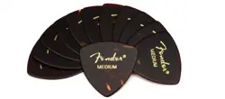 FENDER 346 TORTOISE SHELL MEDIUM GUITAR PICKS LOT OF 4 (12PK)