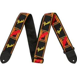 FENDER MONOGRAMMED STRAP, BLACK/YELLOW/RED, 2
