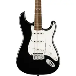 SQUIER AFFINITY SERIES STRATOCASTER GUITAR PACK WITH FENDER MUSTANG MICRO BLACK