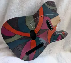 CUSTOM WOOD BURNED TELECASTER GUITAR PROJECT BODY US FENDER SPECS TELE BODY