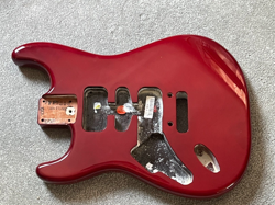 FENDER AMERICAN LEFTY STRATOCASTER GUITAR BODY CRIMSON 4 LB 8 OZ USA