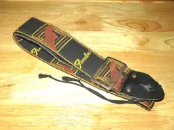 FENDER YELLOW BROWN NYLON GUITAR STRAP