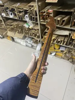 ELECTRIC GUITAR NECK 22 FRET ST ROASTED FLAME MAPLE FENDER STRAT LARGE HEADSTOCK