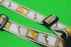GUITAR STRAP WHITE/BROWN/YELLOW