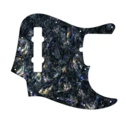 PICKGUARD FOR AMERICAN MADE FENDER 5 STRING JAZZ BASS BLACK ABALONE