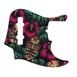 PICKGUARD FOR AMERICAN MADE FENDER 5 STRING JAZZ BASS ALOHA TIKI