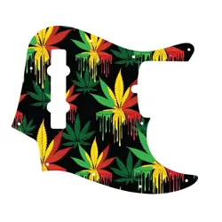 PICKGUARD FOR AMERICAN MADE FENDER 5 STRING JAZZ BASS RASTA DRIP