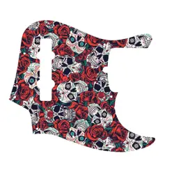 PICKGUARD FOR AMERICAN MADE FENDER 5 STRING JAZZ BASS DIA DE MUERTOS
