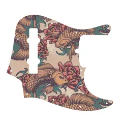 PICKGUARD FOR AMERICAN MADE FENDER 5 STRING JAZZ BASS KOI FISH